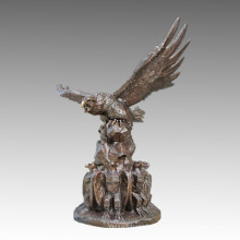 Grande statue en laiton d&#39;animaux Tercel / Eagle Bronze Garden Sculpture Tpls-103